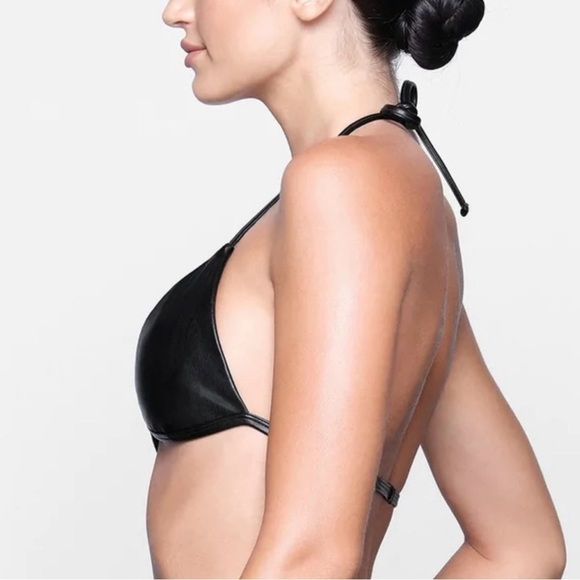 NWT Skims Faux Leather Triangle Tie Neck Size Bralette Size 4X - Picture 13 of 14